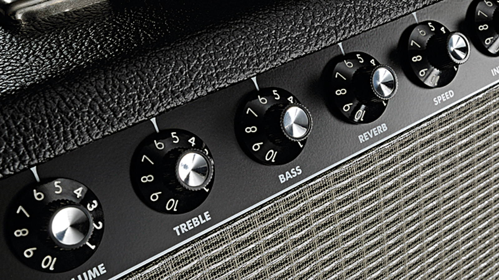 Close up of Fender amp controls