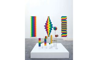 colourfull design on wall and tools by Julio Le Parc and Hermes