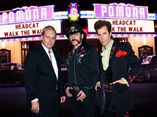 The Head Cat: Lemmy Kilmister (centre), flanked by bandmates Danny By Harvey (left) and Slim Jim Phantom.