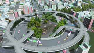Cities Skylines mod - Elevated Pedestrian Roundabout