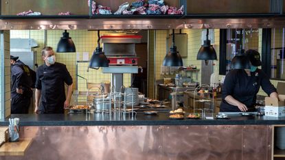 A Berlin restaurant reopens after the coronavirus lockdown