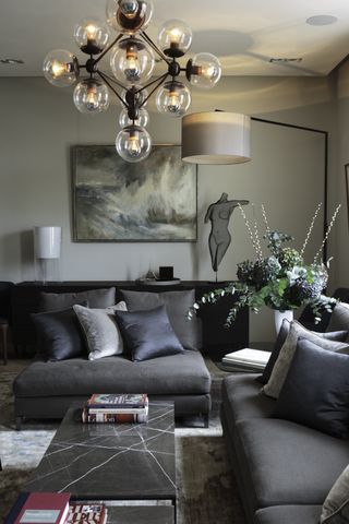 Grey living room designed by Tolllgard