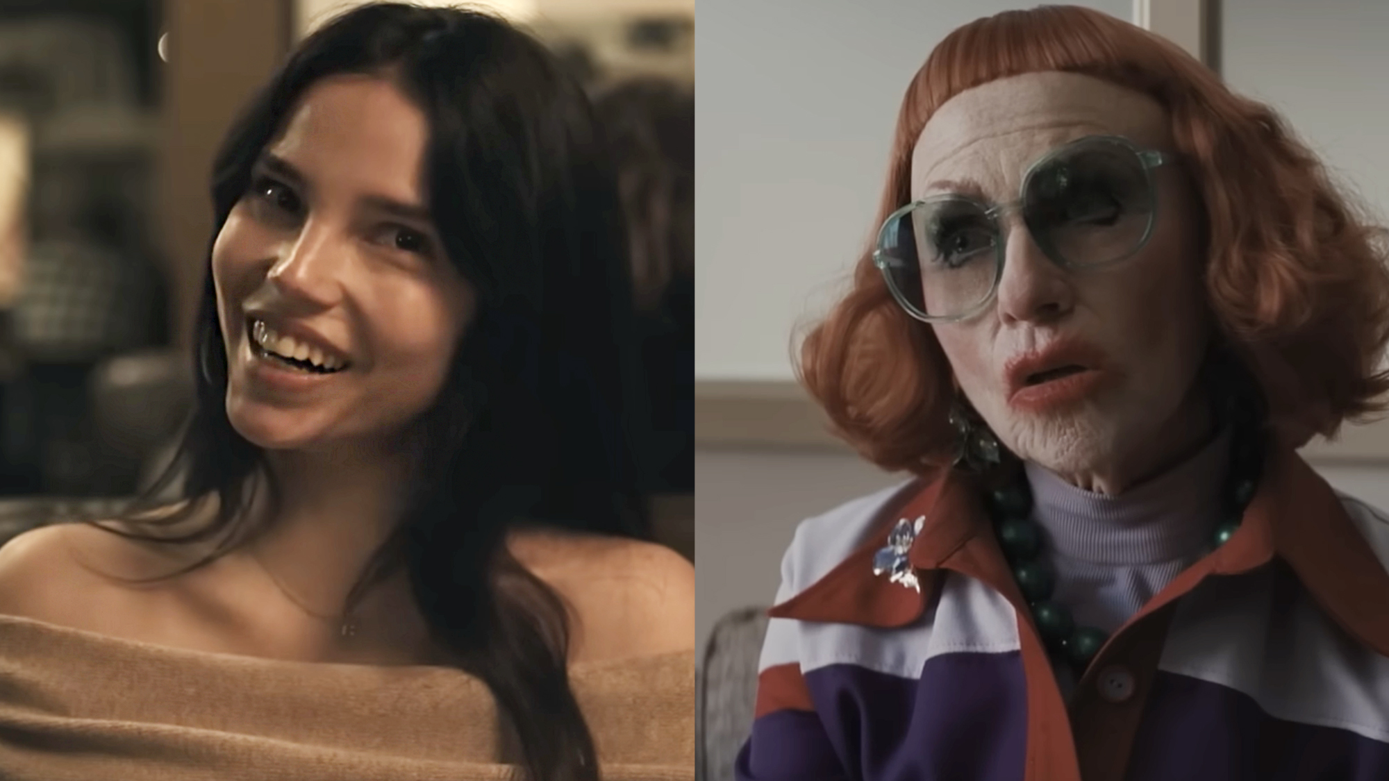 Inde Navarrette stars as Nikki in Obsession, Amy Madigan as the horrifying Aunt Gladys in Weapons.