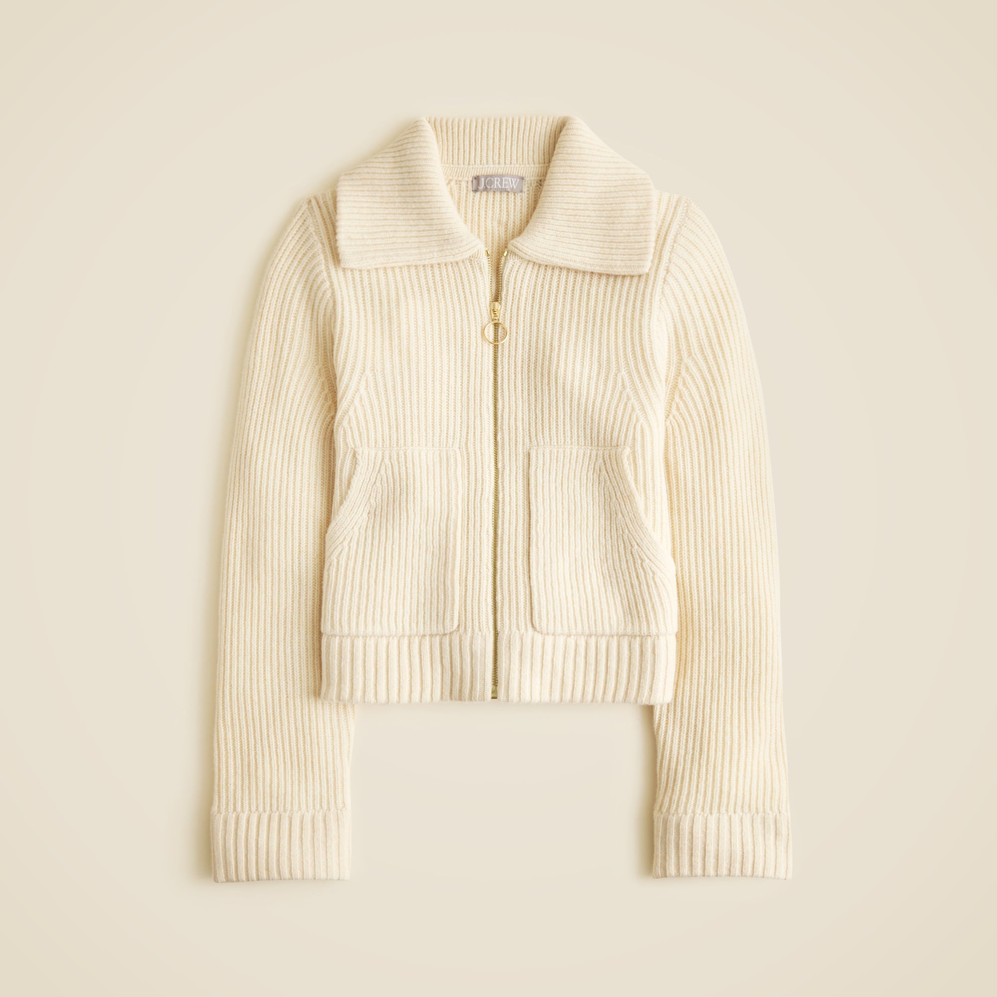 Collared Full-Zip Sweater in Merino Wool