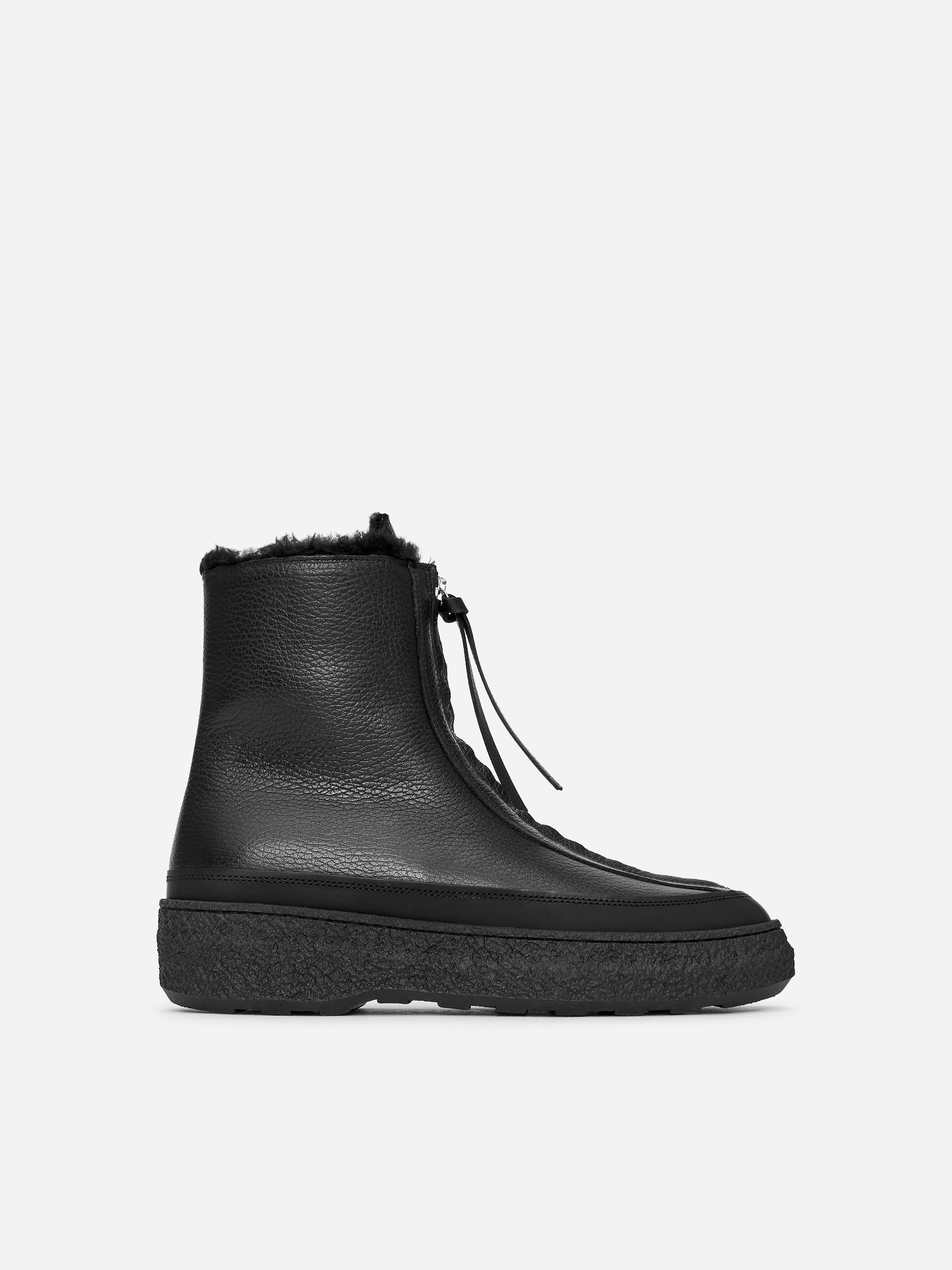 Leather Zip Boots &amp;ndash; Black &amp;ndash; Women &amp;ndash; Arket Gb