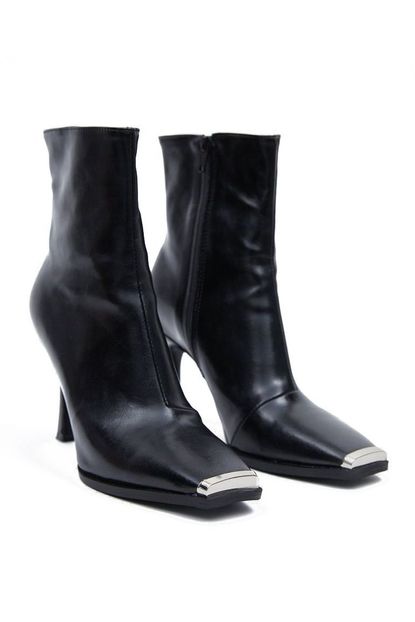 The Source Unknown Metal Toe Heeled Ankle Boots, Black