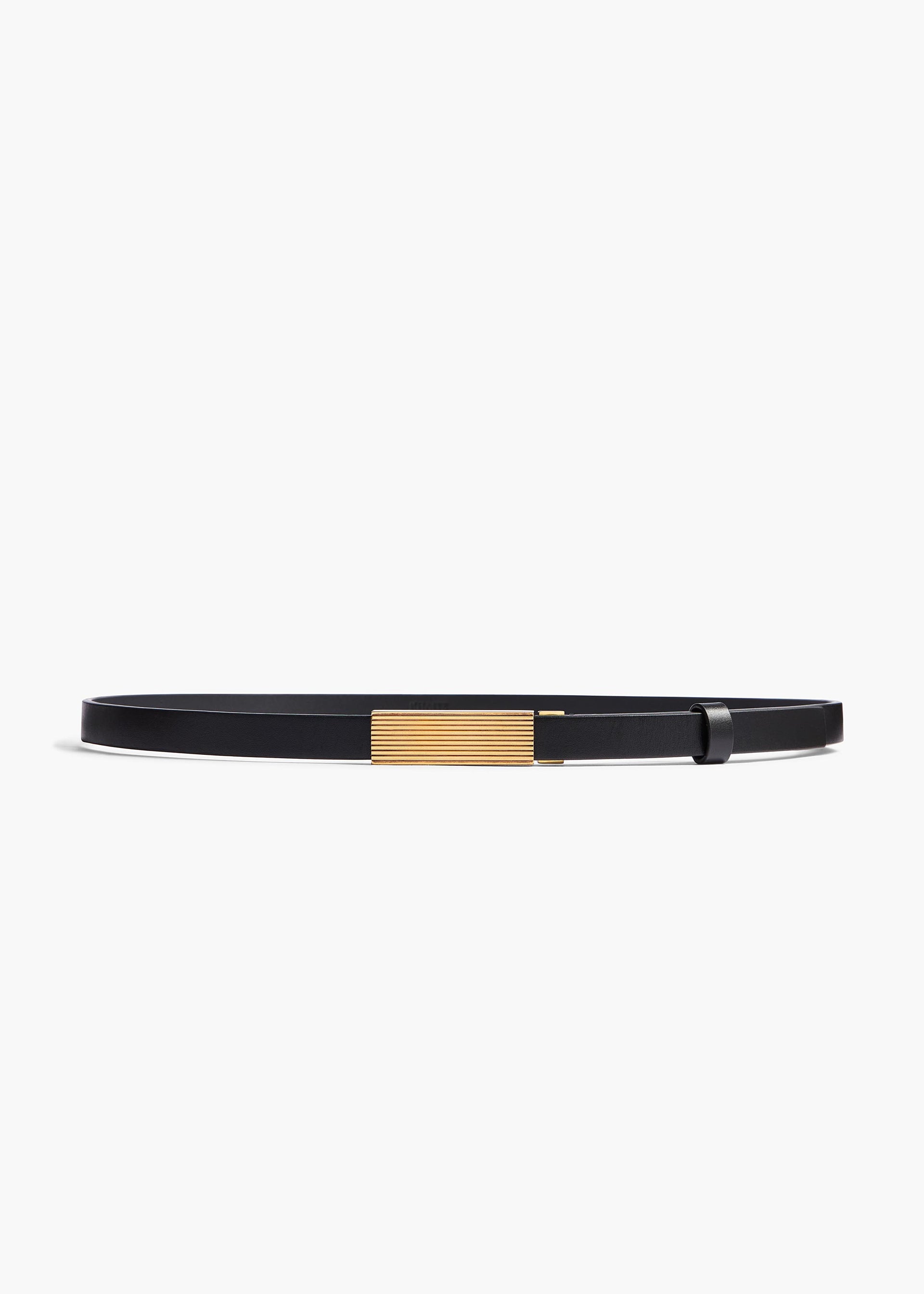 Empire Belt in Black Leather With Gold - 70 / Black / 100%calfskin