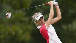 Nelly Korda hitting a drive during the 2013 US Women's Open
