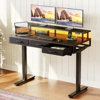 Casacomoda 48in electric standing desk with shelf, drawers and power strip