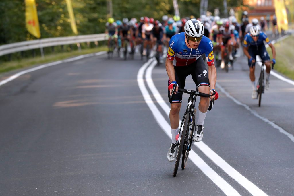 BUKOVINA RESORT POLAND AUGUST 12 Rmi Cavagna of France and Team Deceuninck QuickStep during the 78th Tour de Pologne 2021 Stage 4 a 160km stage from Azoty Group Tarnw to Bukovina Resort 924m TourdePologne TDP2021 UCIWT on August 12 2021 in Bukovina Resort Poland Photo by Bas CzerwinskiGetty Images