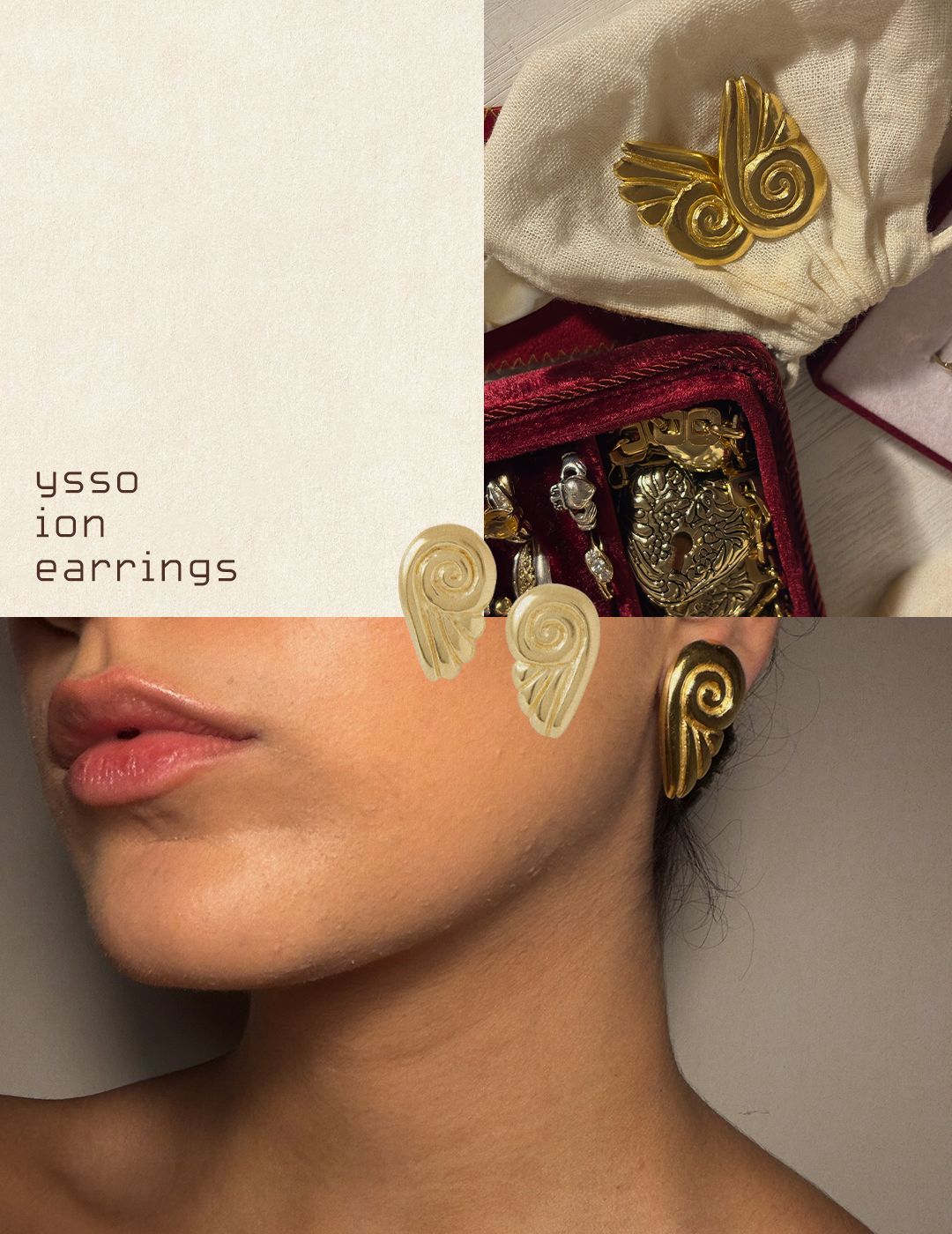 Who What Wear editor Josephine wearing the Ysso Ion Clip Earrings