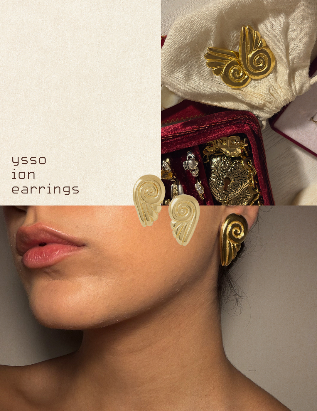 Who What Wear editor Josephine wearing the Ysso Ion Clip Earrings