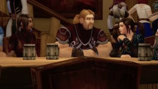 Reike, Ibelin, and Rumour talking in a tavern in World of Warcraft