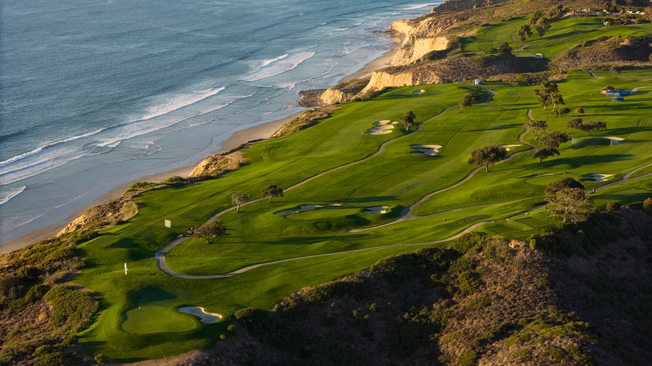 A general view of Torrey Pines&#039; South Course from the air