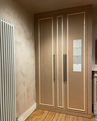 An IKEA pax wardrobe in the process of renovating
