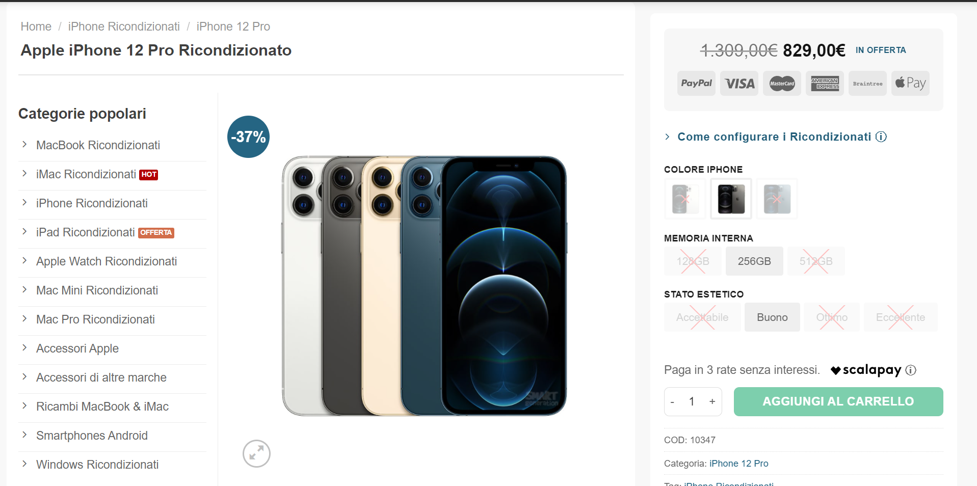 iphone 12 pro ricondizionato