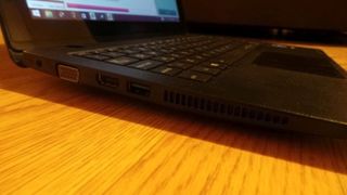 A view of the ports on the X200MA laptop on the left.