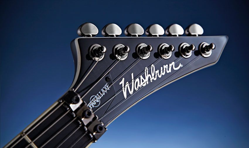 The result of several design stages and loaded with 18:1 black chrome Grover tuners, the classic pointed headstock harks back to Washburn guitars of the 1980s