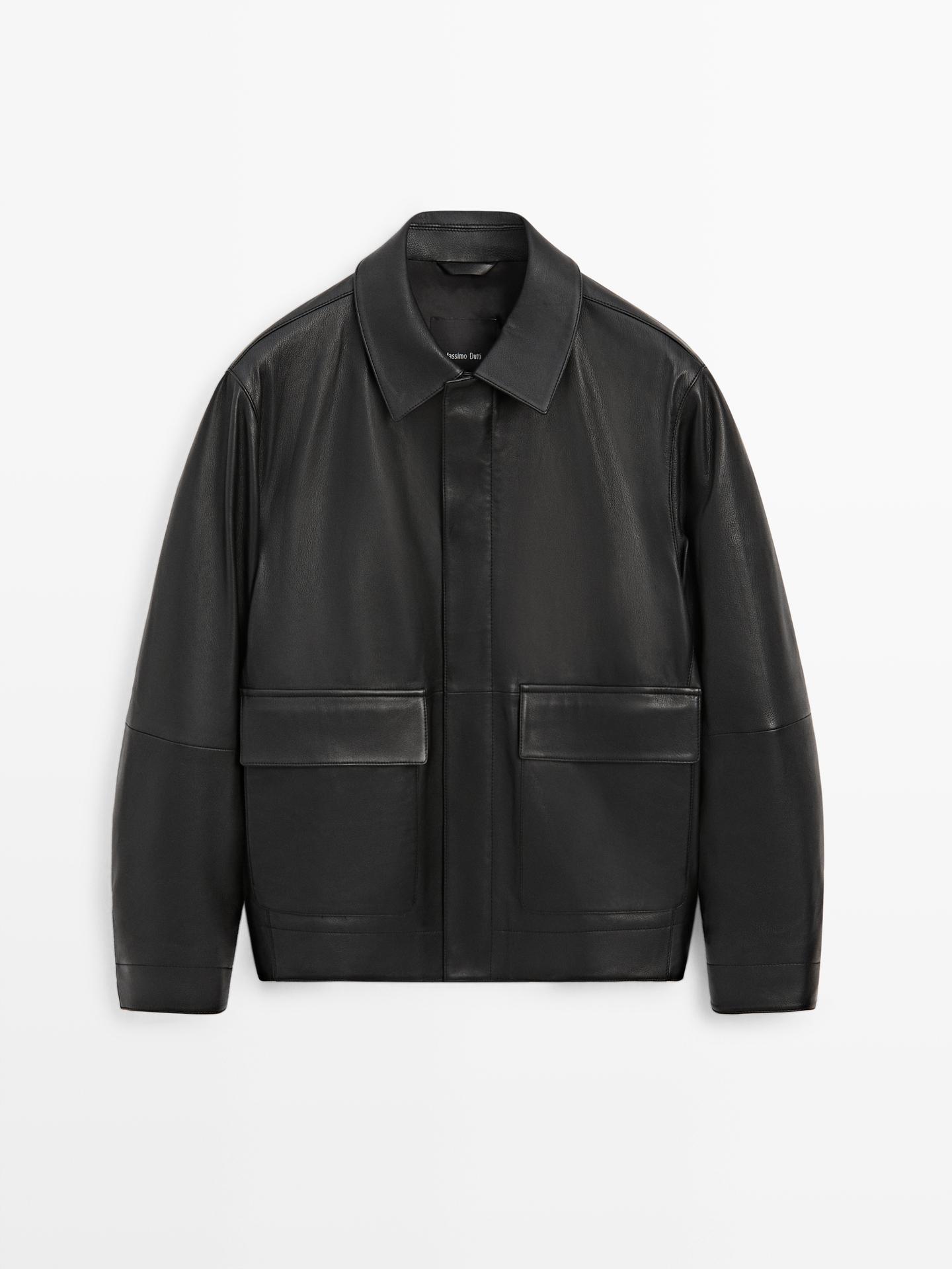 Massimo Dutti, Nappa Leather Jacket With Pockets
