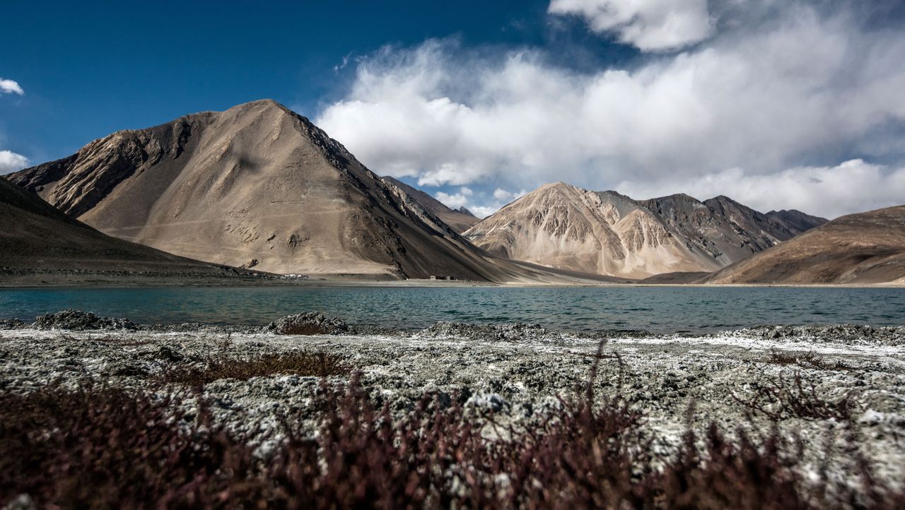 Pangong lake, on the border between China and India