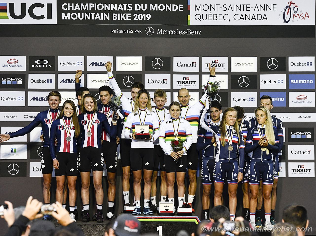 Podium: Team USA, Switzerland, France