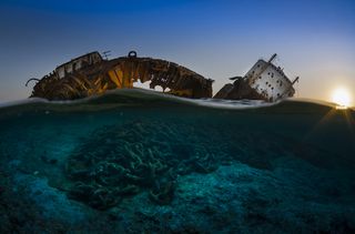 "The wreck of the Louilla at sunset," winner of the UPY Wrecks category.