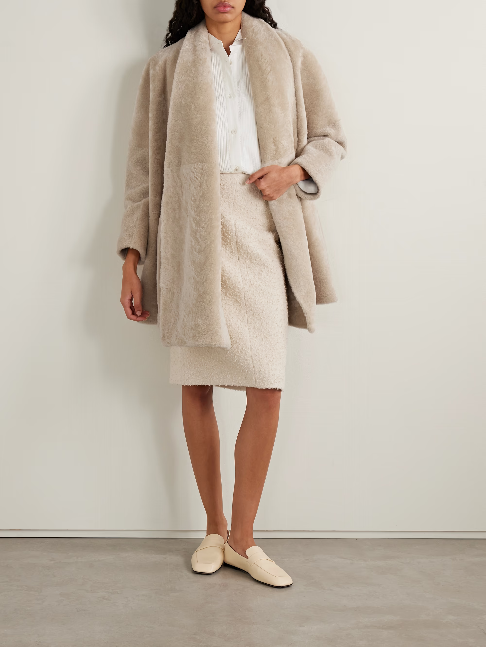 The Row, Malva Brushed Wool and Llama Hair-Blend Skirt