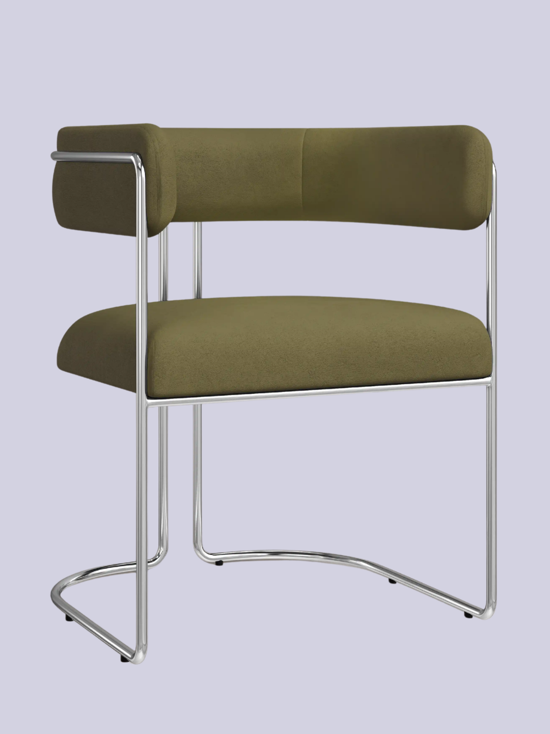 A tubular green chair