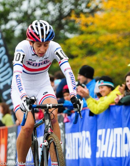 Helen Wyman (Kona) was pushed hard