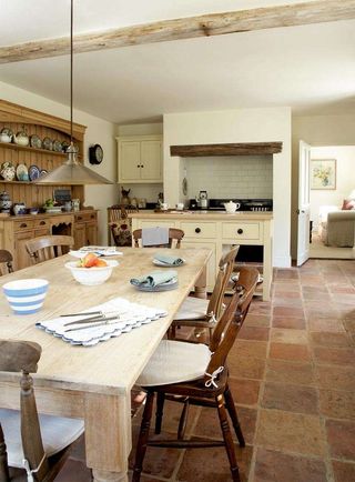 Country kitchen in renovated traditional home