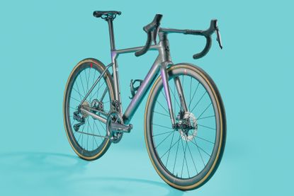 The full Wilier Filante SLR Ultegra shown front side on with a blue background 