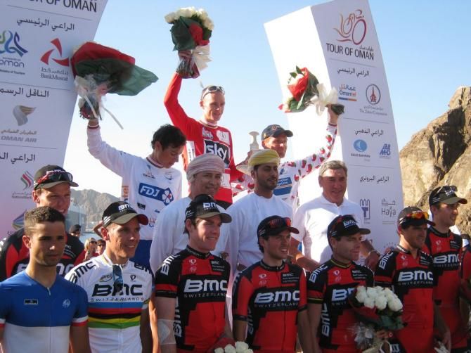 Chris Froome (Sky) with all the category winners at the 2013 Tour of Oman.