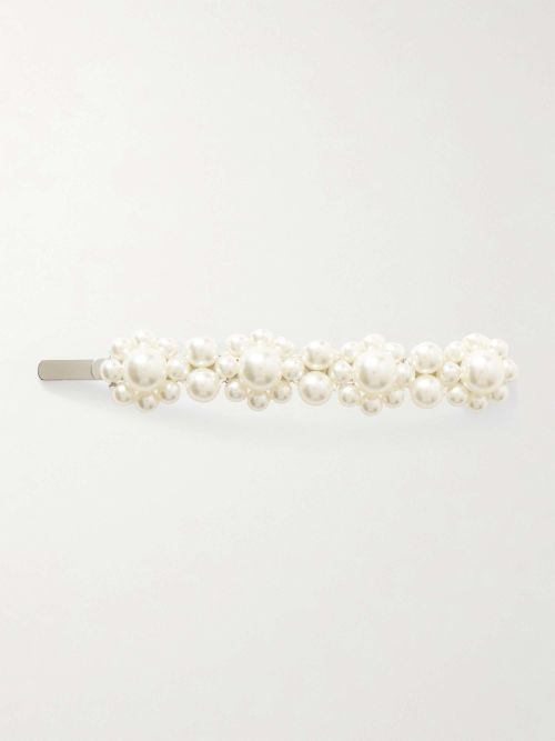 Silver-Tone Faux Pearl Hair Slide