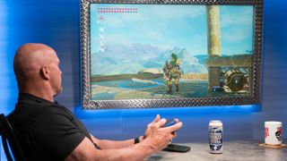 Steve Austin "playing" The Legend of Zelda: Breath of the Wild