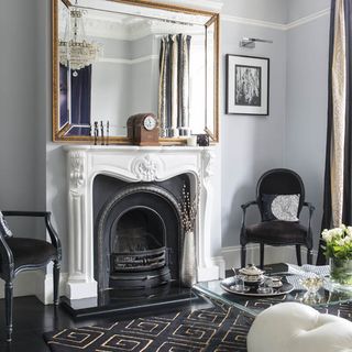 living room with fireplace