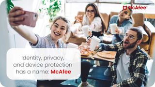 Promotional material for McAfee online protection.