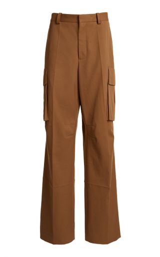 Victoria Beckham Mid-Rise Cotton Wide-Leg Cargo Pants