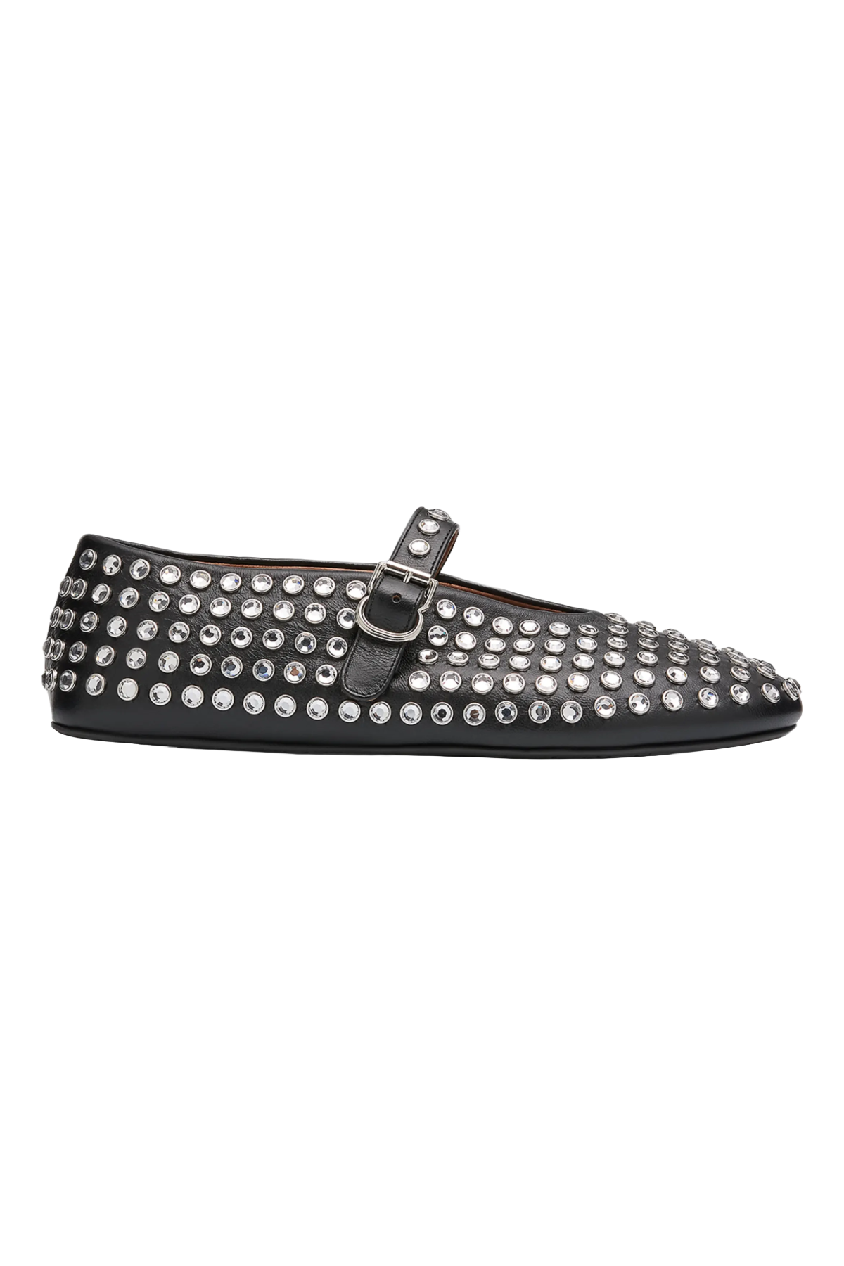 Alaïa Leather Mary Jane Flats With Allover Studs