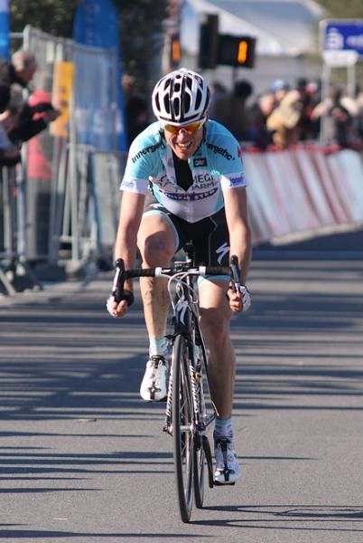 Kevin De Weert from OmegaPharma-Quick Step trying to escape.