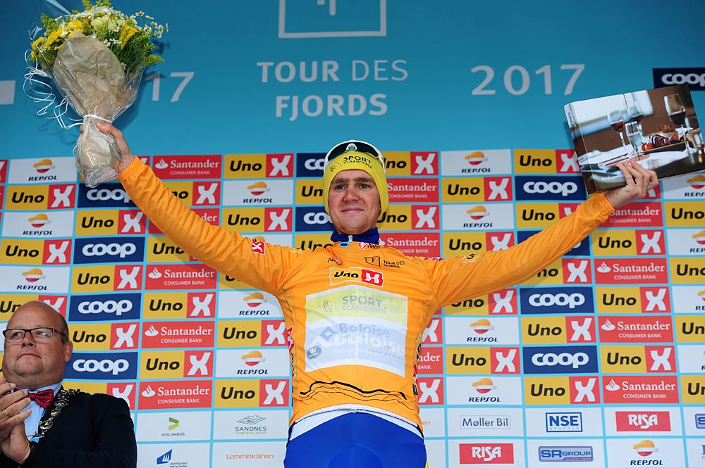 Overall race leader Dries Van Gestel (Sport Vlaanderen-Baloise)
