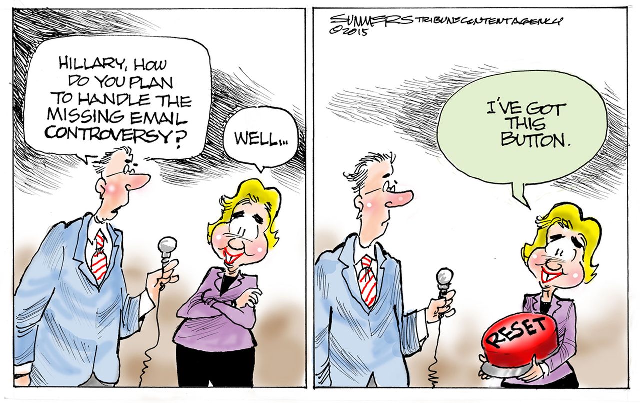 Political cartoon U.S. Hillary Clinton email