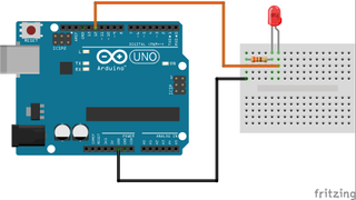 Using Raspberry Pi with Arduino: Arduino LED Light Diagram