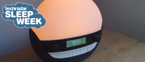 Lumie Bodyclock Luxe 750 DAB on a table
