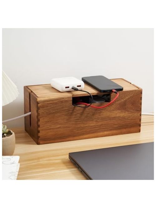 Acacia Wood Cable Management Box