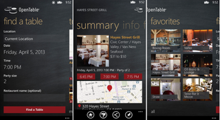 OpenTable for Windows Phone 8