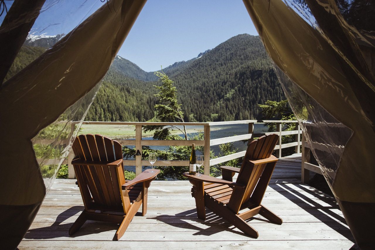 Drink in the views at the Clayoquot Wilderness Lodge outdoor playground.