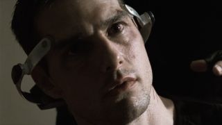Tom Cruise in a daze with a halo on his head in Minority Report,