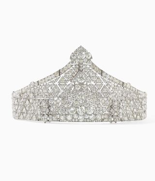 Diamond studded tiara at cartier exhibition