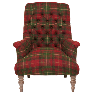 Barra chair in Torrin plaid and ruby