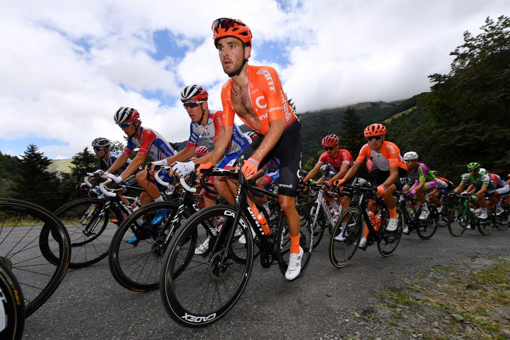 SARRANCOLIN FRANCE AUGUST 03 Joey Rosskopf of The United States and CCC Team Fausto Masnada of Italy and CCC Team Peloton during the 44th La Route dOccitanie La Depeche du Midi 2020 Stage 3 a 1635km stage from Saint Gaudens to Col de Beyrde 1417m RouteOccitanie RDO2020 on August 03 2020 in Sarrancolin France Photo by Justin SetterfieldGetty Images